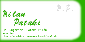 milan pataki business card