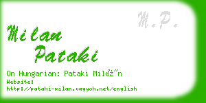 milan pataki business card